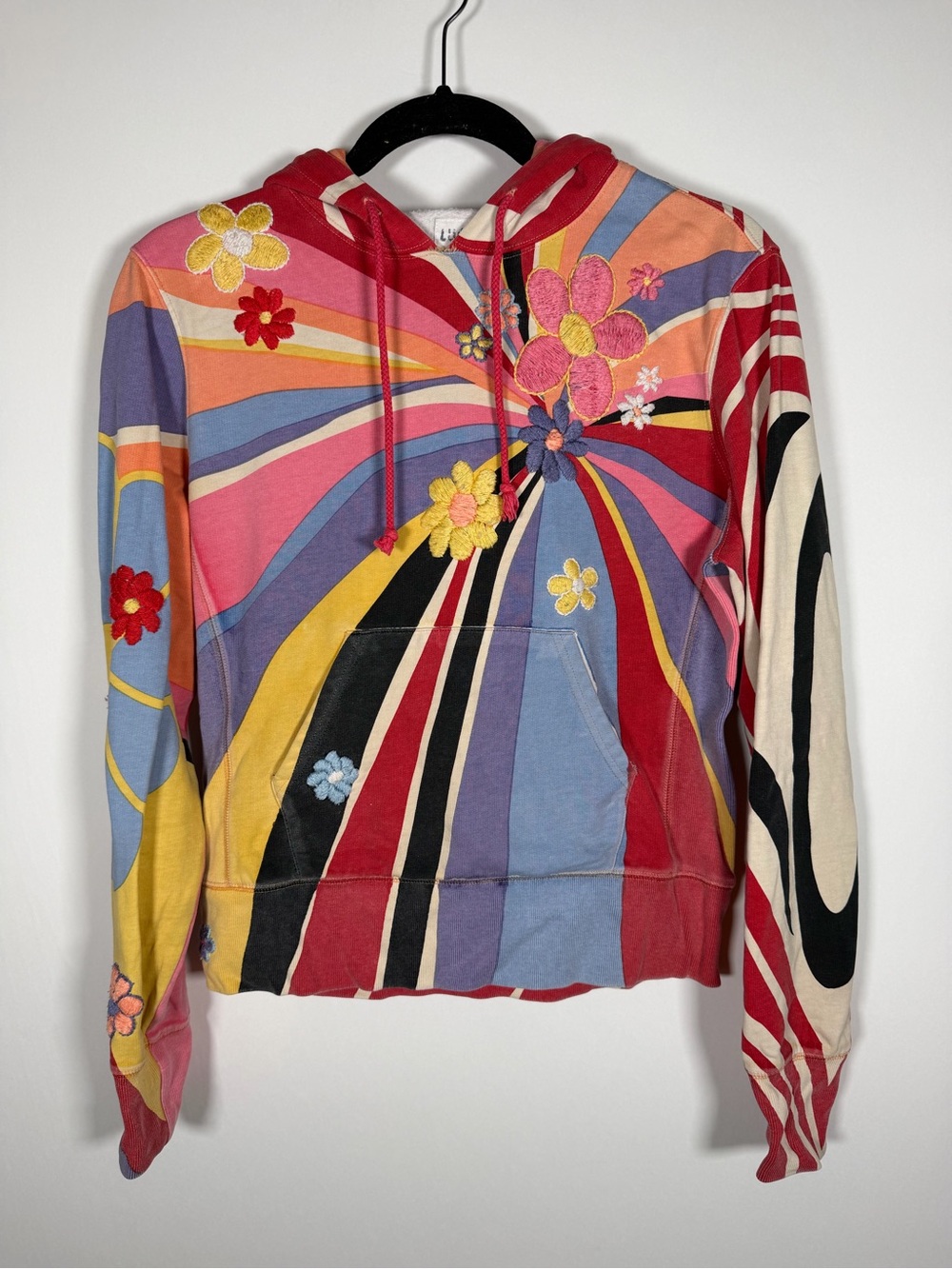Vintage Y2K Lucky Brand The Beatles rainbow sunburst Love floral hoodie M